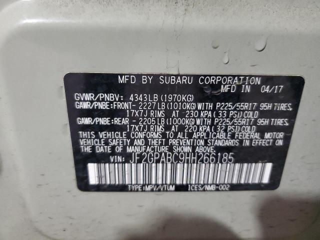 2017 SUBARU CROSSTREK - JF2GPABC9HH266185