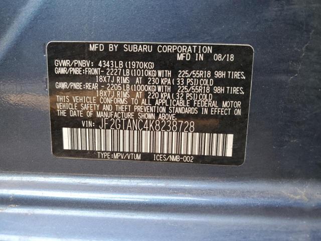 2019 SUBARU CROSSTREK - JF2GTANC4K8238728