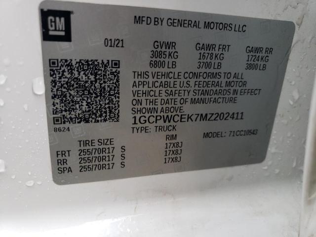 VIN 1GCPWCEK7MZ202411 2021 CHEVROLET ALL MODELS no.13