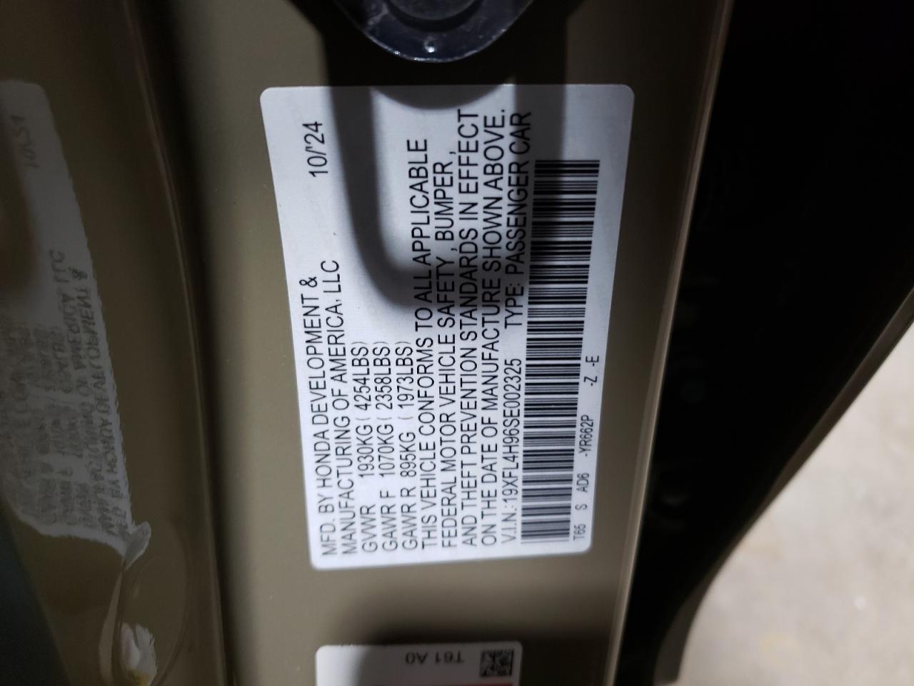 Lot #3020904777 2025 HONDA CIVIC SPOR