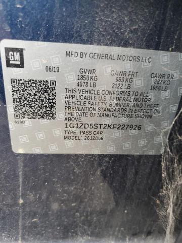 VIN 1G1ZD5ST2KF227926 2019 Chevrolet Malibu, LT no.12