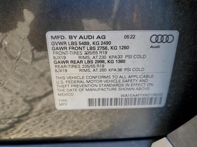 2022 AUDI Q5 PREMIUM - WA1EAAFYXN2126233