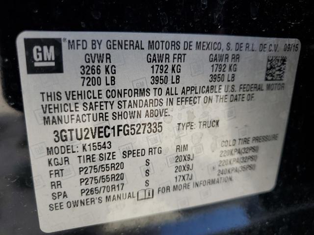 VIN 3GTU2VEC1FG527335 2015 GMC SIERRA no.12