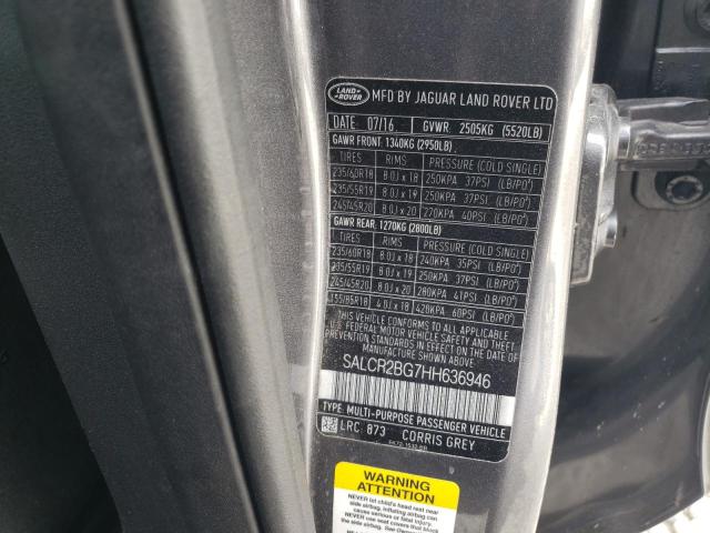 2017 LAND ROVER DISCOVERY - SALCR2BG7HH636946