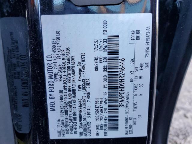 VIN 3FA6P0HD9HR246446 2017 FORD FUSION no.12