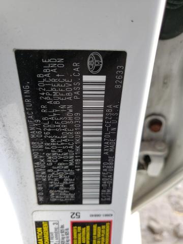 2019 TOYOTA CAMRY L - 4T1B11HK1KU810309