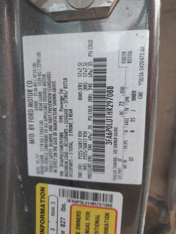 2017 FORD FUSION SE - 3FA6P0LU1HR297088