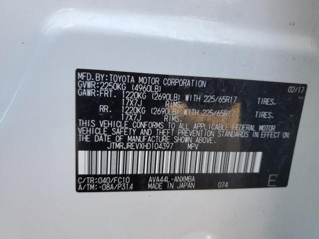 2017 TOYOTA RAV4 HV LE - JTMRJREVXHD104397