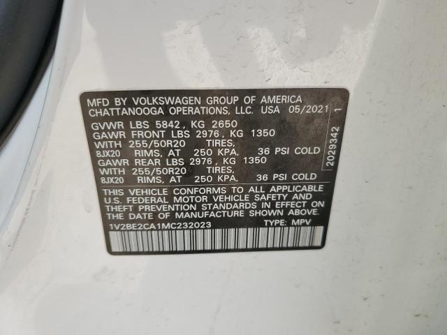 VIN 1V2BE2CA1MC232023 2021 VOLKSWAGEN ATLAS no.14