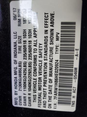 2017 HONDA CR-V EXL - 7FARW1H86HE020924