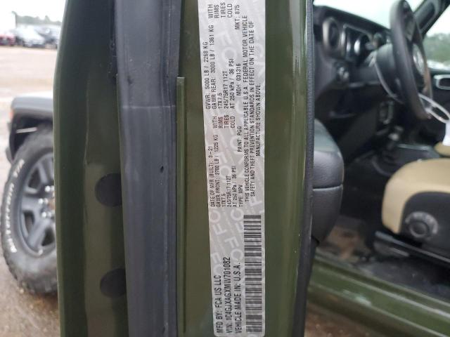 2021 JEEP WRANGLER S - 1C4GJXAGXMW701082