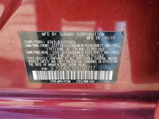 2019 SUBARU CROSSTREK - JF2GTAEC1K8290737