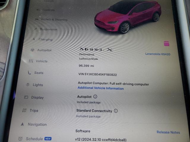 VIN 5YJXCBE45KF180822 2019 TESLA MODEL X no.9