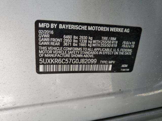 VIN 5UXKR6C57G0J82099 2016 BMW X5 no.13