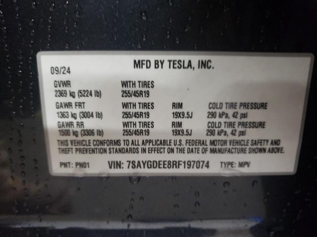 2024 TESLA MODEL Y - 7SAYGDEE8RF197074