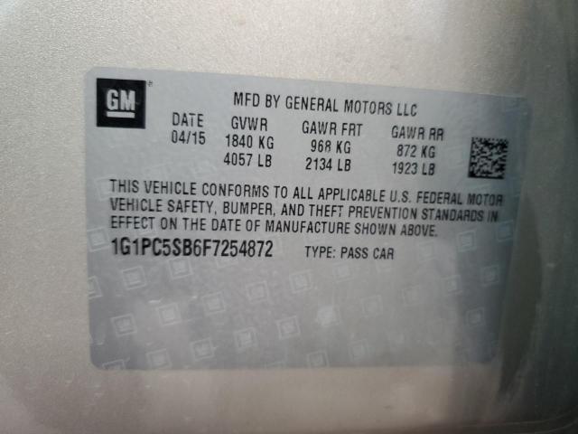 VIN 1G1PC5SB6F7254872 2015 CHEVROLET CRUZE no.12