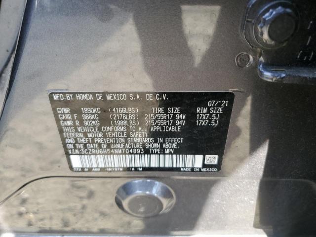 VIN 3CZRU6H54NM704893 2022 HONDA HR-V no.12