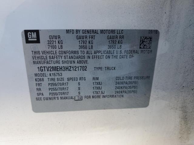 2017 GMC SIERRA K15 - 1GTV2MEH3HZ121702