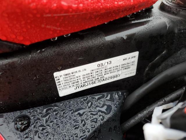 2013 YAMAHA YZFR6 JYARJ16E7DA029987