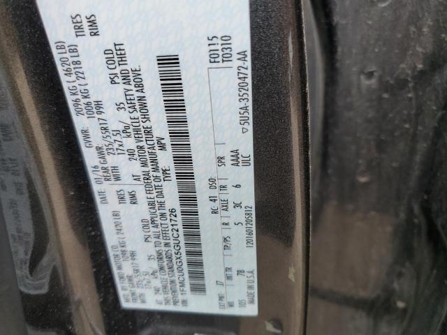 2016 FORD ESCAPE SE - 1FMCU0GX5GUC21726