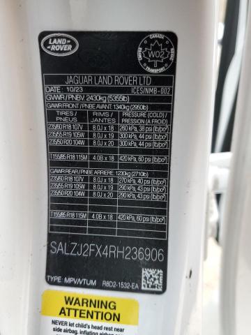 2024 LAND ROVER RANGE ROVE - SALZJ2FX4RH236906