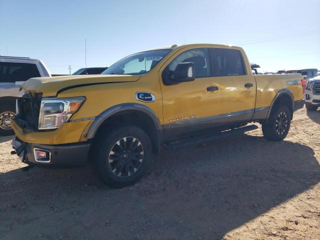 NISSAN TITAN XD S 2016 yellow crew pic diesel 1N6BA1F44GN510108 photo #1