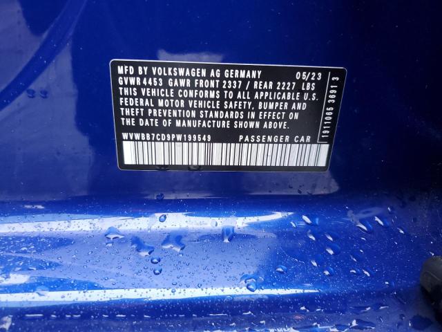 2023 VOLKSWAGEN GOLF R 20T WVWBB7CD9PW199549