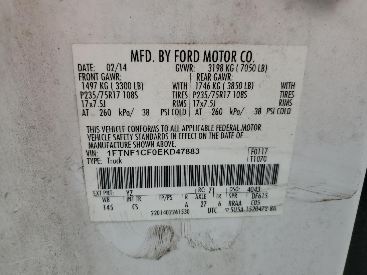 Lot #2979366739 2014 FORD F150