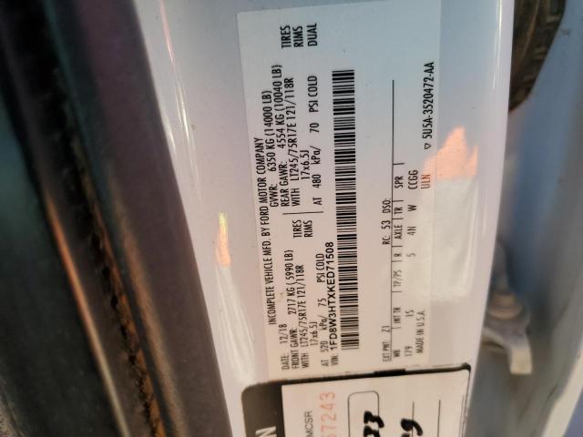 VIN 1FD8W3HTXKED71508 2019 FORD F350 no.12