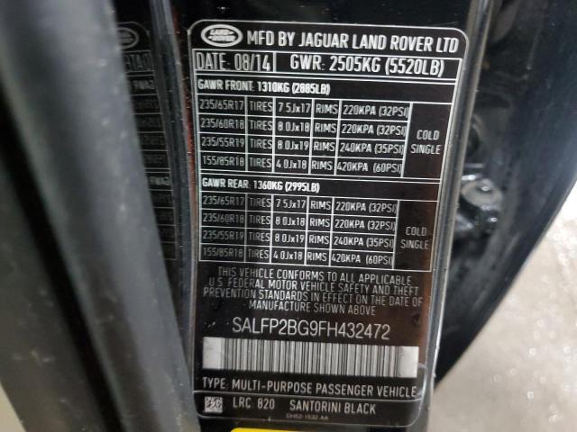 2015 LAND ROVER LR2 SE SALFP2BG9FH432472