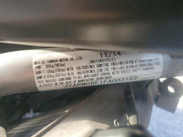 2015 YAMAHA FZ07 JYARM06E1FA003163