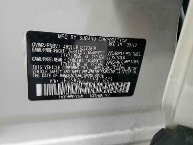 2020 SUBARU FORESTER JF2SKADC2LH419441