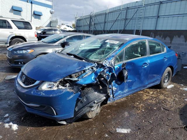 HONDA CIVIC LX 2014 blue  gas 19XFB2F52EE023894 photo #1