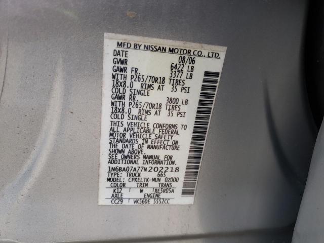 2007 NISSAN TITAN XE #3309291645