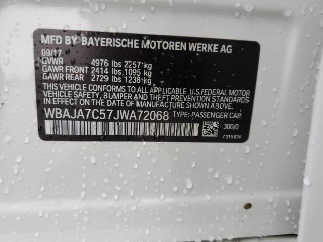 VIN WBAJA7C57JWA72068 2018 BMW 5 SERIES no.12