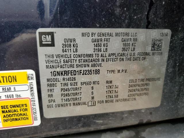 2015 CHEVROLET TRAVERSE L - 1GNKRFED1FJ235188