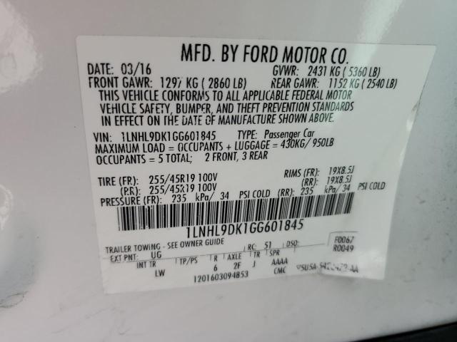 2016 LINCOLN MKS 1LNHL9DK1GG601845
