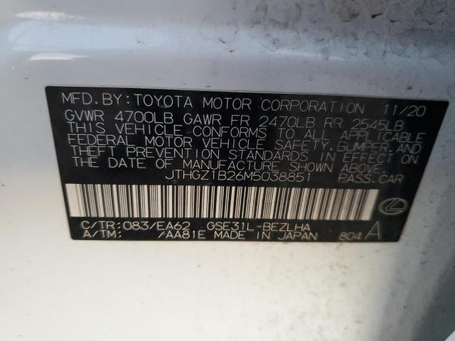 2021 LEXUS IS 350 F S - JTHGZ1B26M5038851