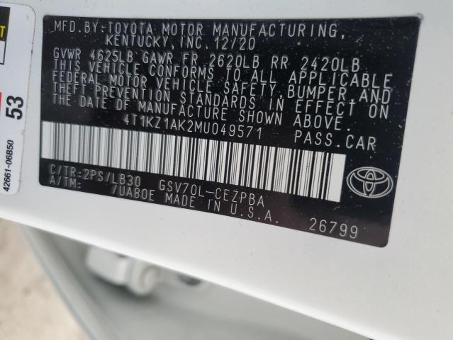 2021 TOYOTA CAMRY TRD - 4T1KZ1AK2MU049571