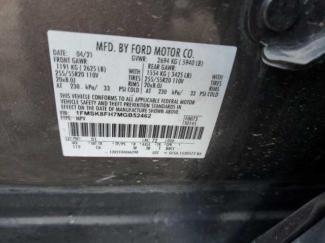 2021 FORD EXPLORER - 1FMSK8FH7MGB52462