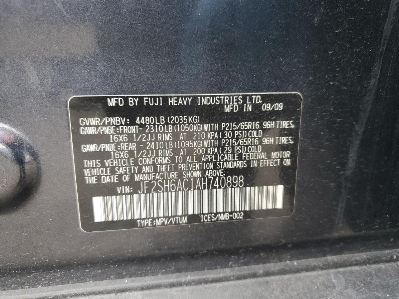 Lot #3005930339 2010 SUBARU FORESTER 2