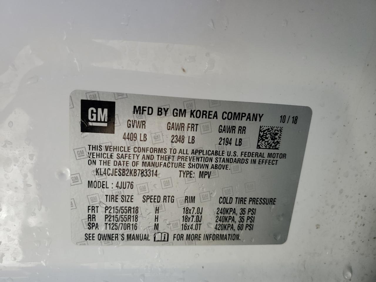 Lot #3028634917 2019 BUICK ENCORE PRE