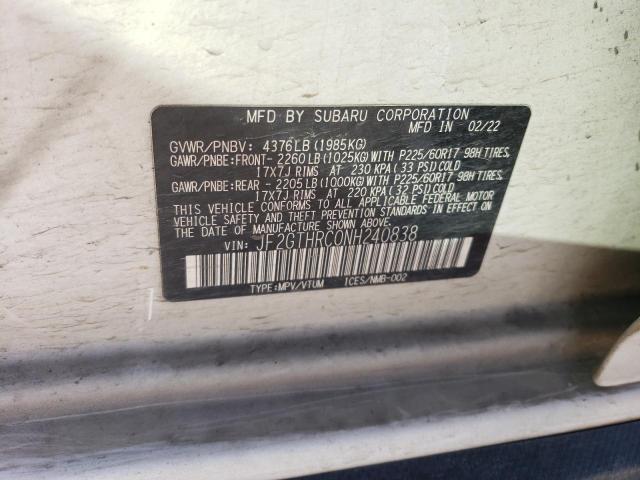 2022 SUBARU CROSSTREK - JF2GTHRC0NH240838