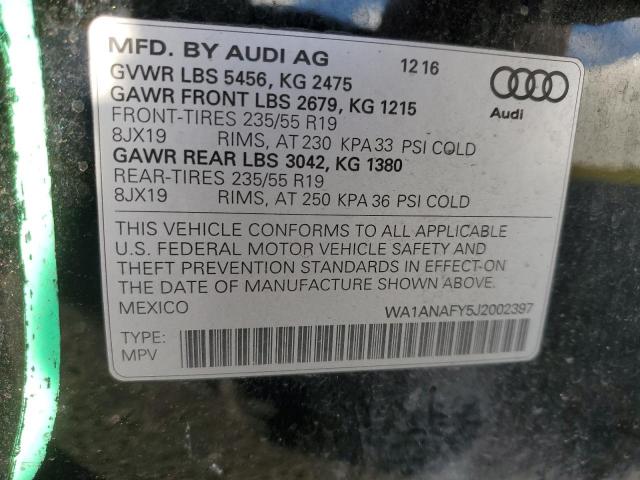 2018 AUDI Q5 PREMIUM - WA1ANAFY5J2002397