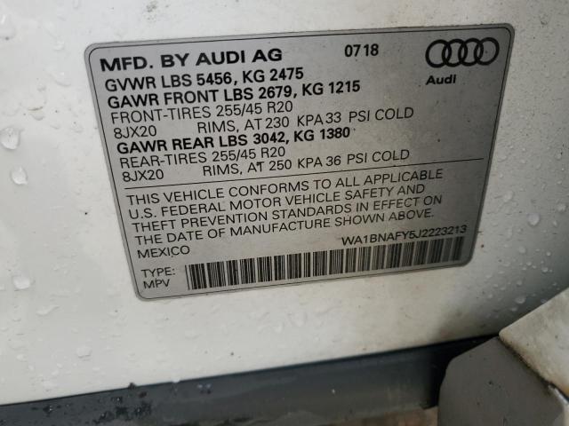 2018 AUDI Q5 PREMIUM - WA1BNAFY5J2223213