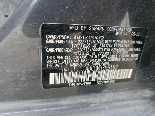 2021 SUBARU CROSSTREK - JF2GTABC0MH359182