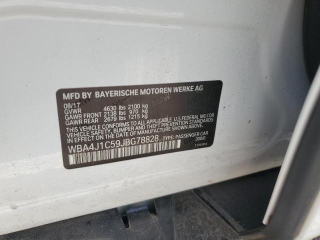 2018 BMW 430I GRAN WBA4J1C59JBG78828