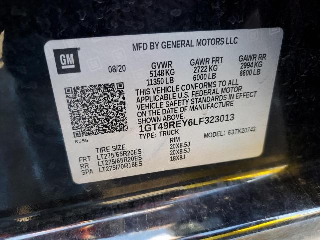 2020 GMC SIERRA K25 - 1GT49REY6LF323013
