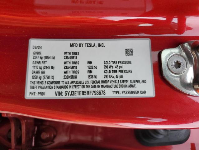 2024 TESLA MODEL 3 - 5YJ3E1EB5RF793678