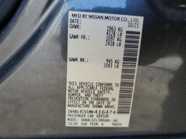 2021 NISSAN ALTIMA SR - 1N4BL4CV1MN416474